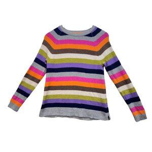 Tabitha Webb Women Lambswool Pullover Sweater Knit Sz M Multi Stripe Long Sleeve